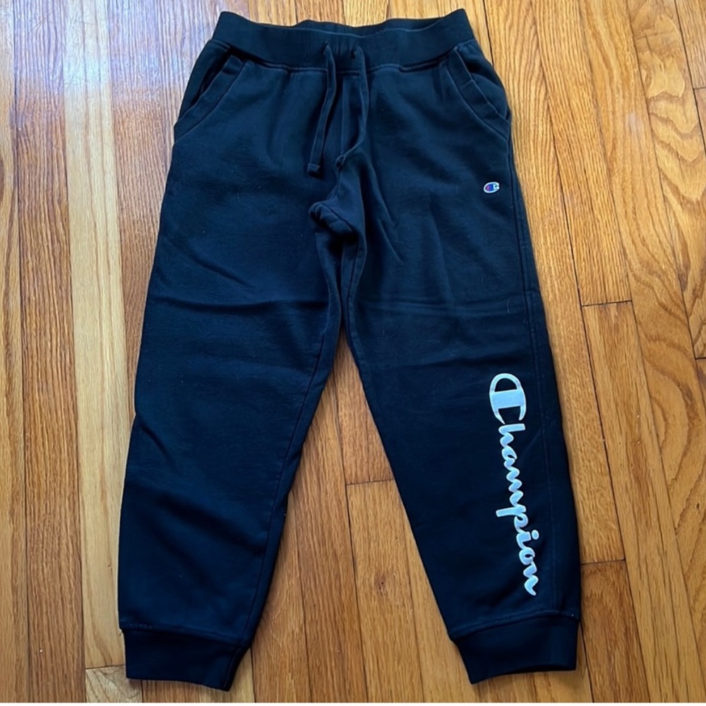 Champion Black Sweatpants with Elastic Cuffs
